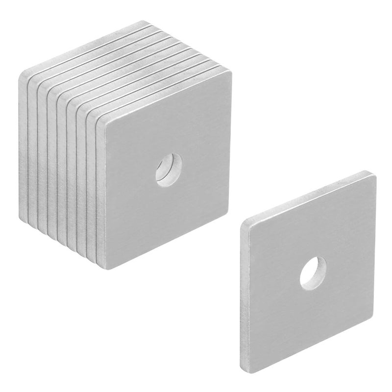 eoere 10 PCS Aluminum Flat Square Washer Plate for 1-5/8" Strut Channel, for 1/4" Bolt, Solar Panel Mounting Bracket - Image 1